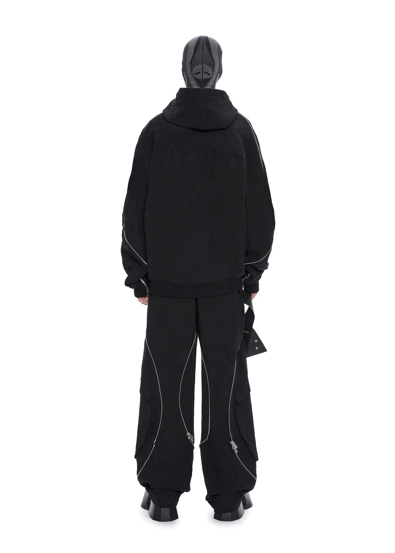 BLACK PUNCTURED CARGO TROUSER - 11