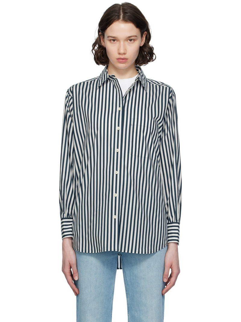 Navy & White 'The Borrowed Pocket' Shirt 1