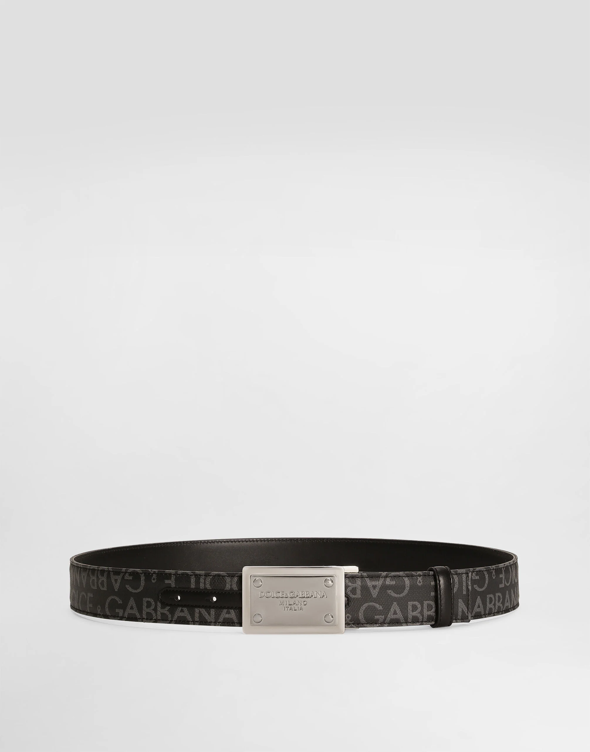 Coated jacquard belt with logo tag - 1