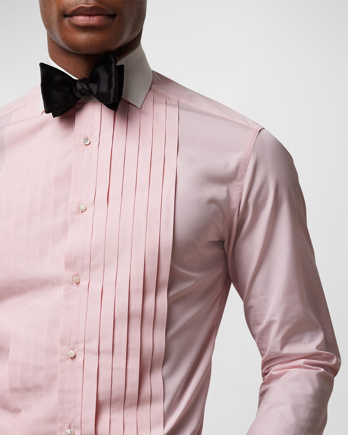 Men's Pleated French-Cuff Tuxedo Shirt - 5
