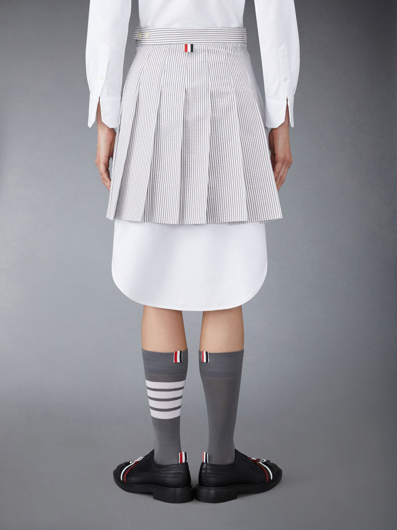 Seersucker pleated mini skirt 3