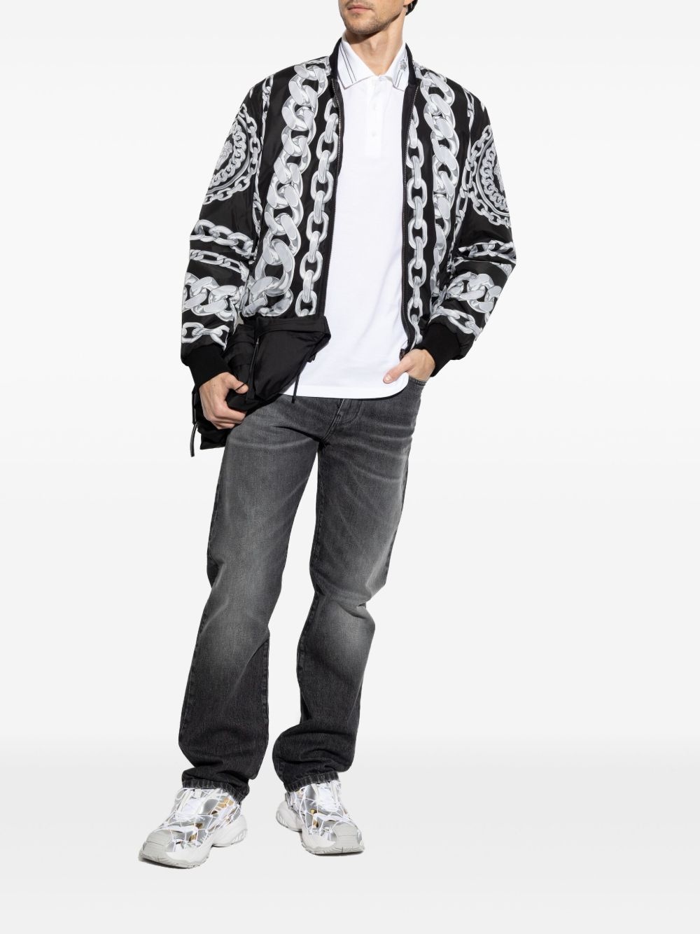 logo-embroidered jeans - 2