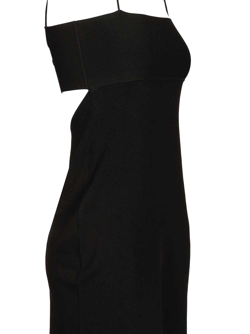 Slip Dress With Logo Dresses Black - 3