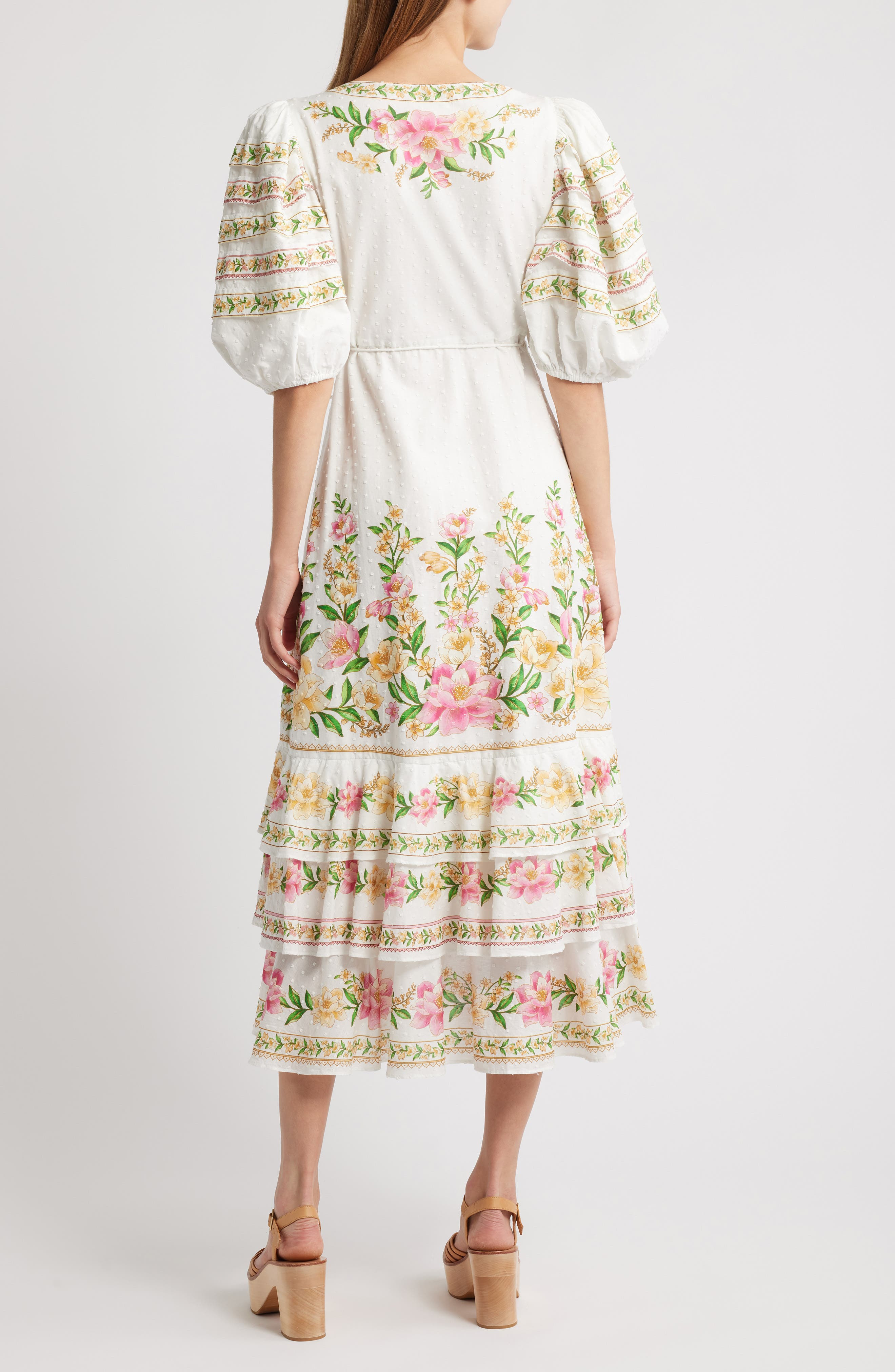 FARM Rio Palm Dream Floral Print Wrap Dress in Off-White at Nordstrom - 2