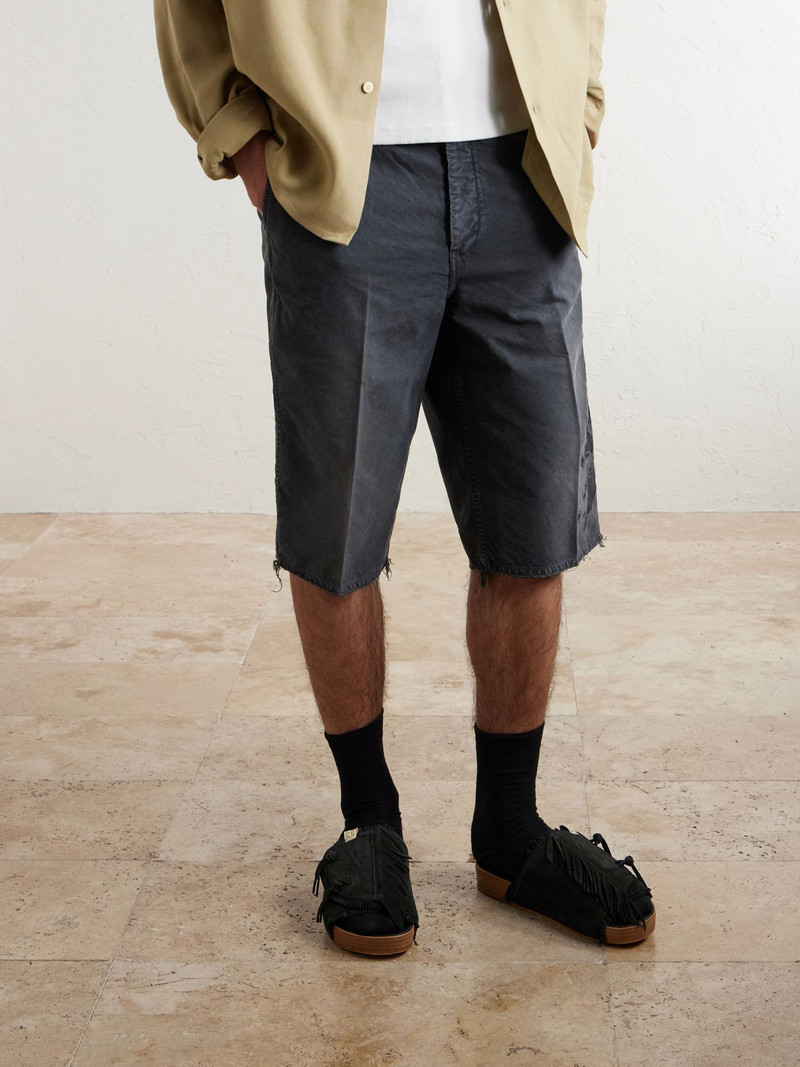 visvim Christo Shaman Folk Fringed Suede Summer Shoes Black outlook