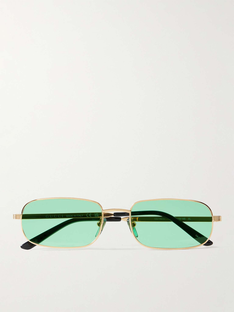 Rectangular-Frame Gold-Tone Sunglasses 1