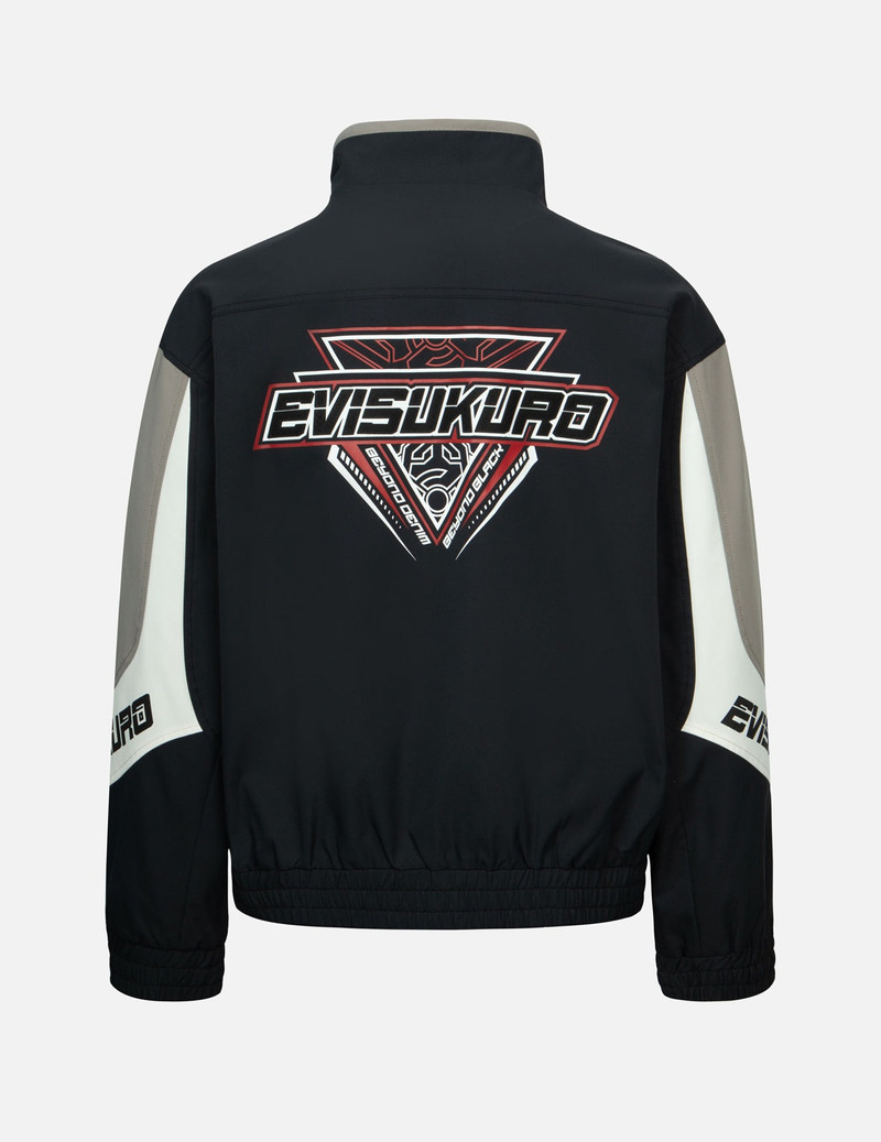 EVISU Multi-Logo Print Fashion Fit Racing Jacket outlook