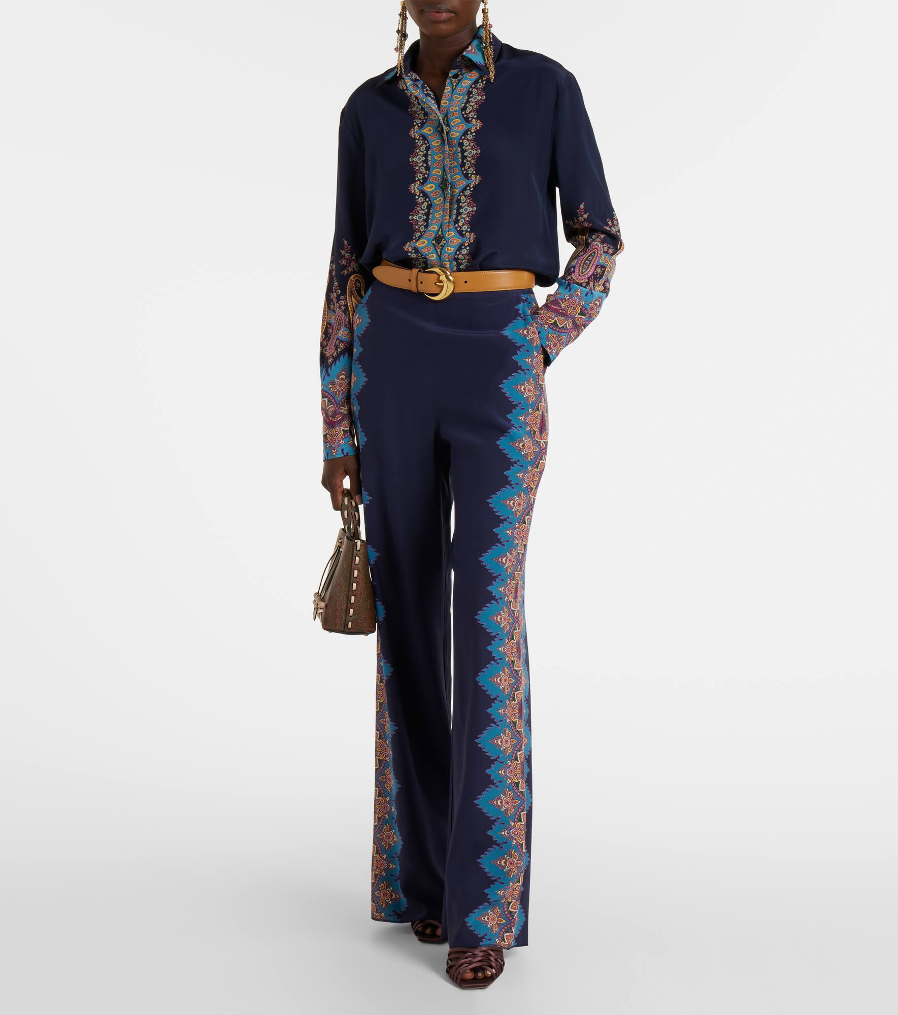Printed silk crêpe de chine shirt - 2
