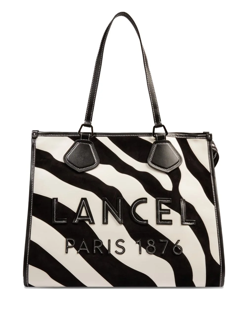large zebra-print suede tote bag - 1