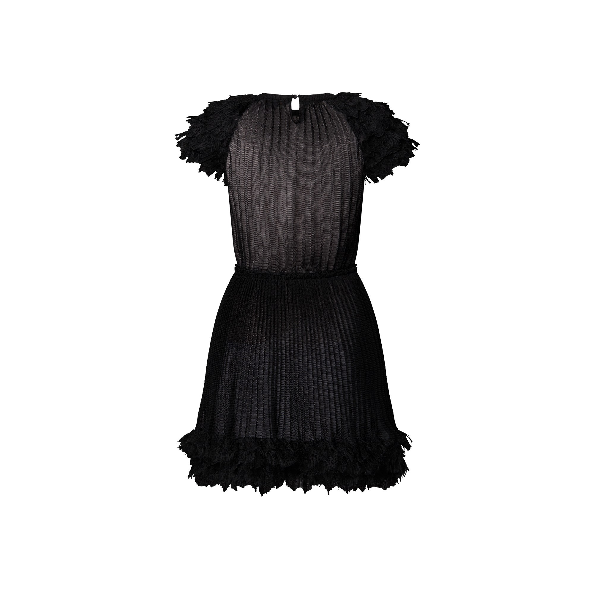 Ruffle Trim A-Line Knit Dress - 3