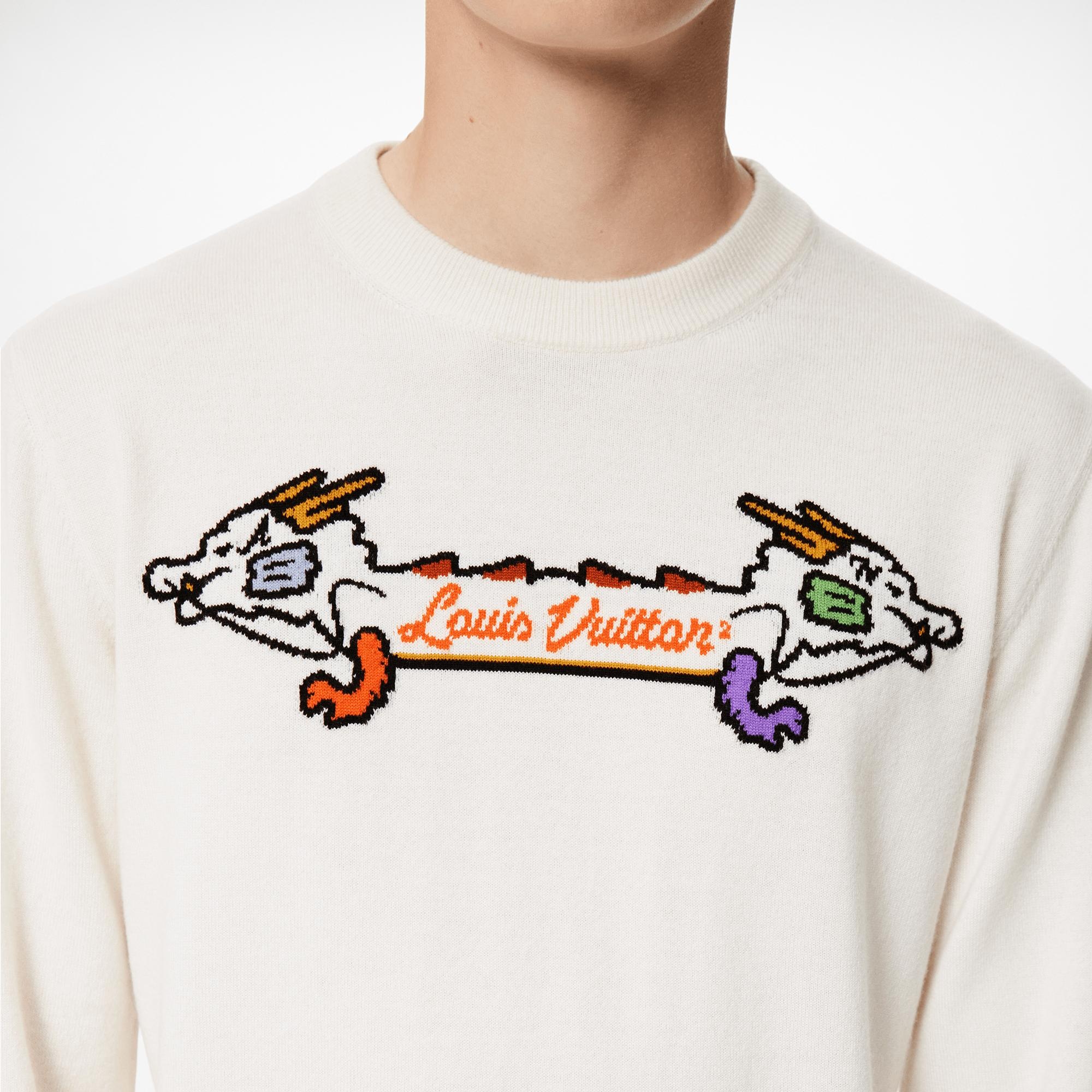 Intarsia Jacquard Graphic Cashmere Crewneck - 4