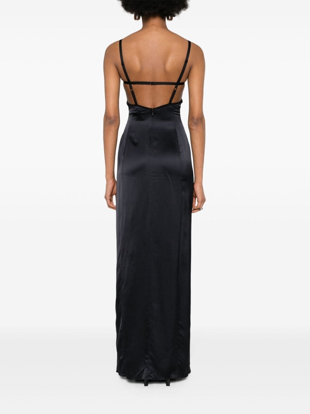 cut-out detail satin dress - 4