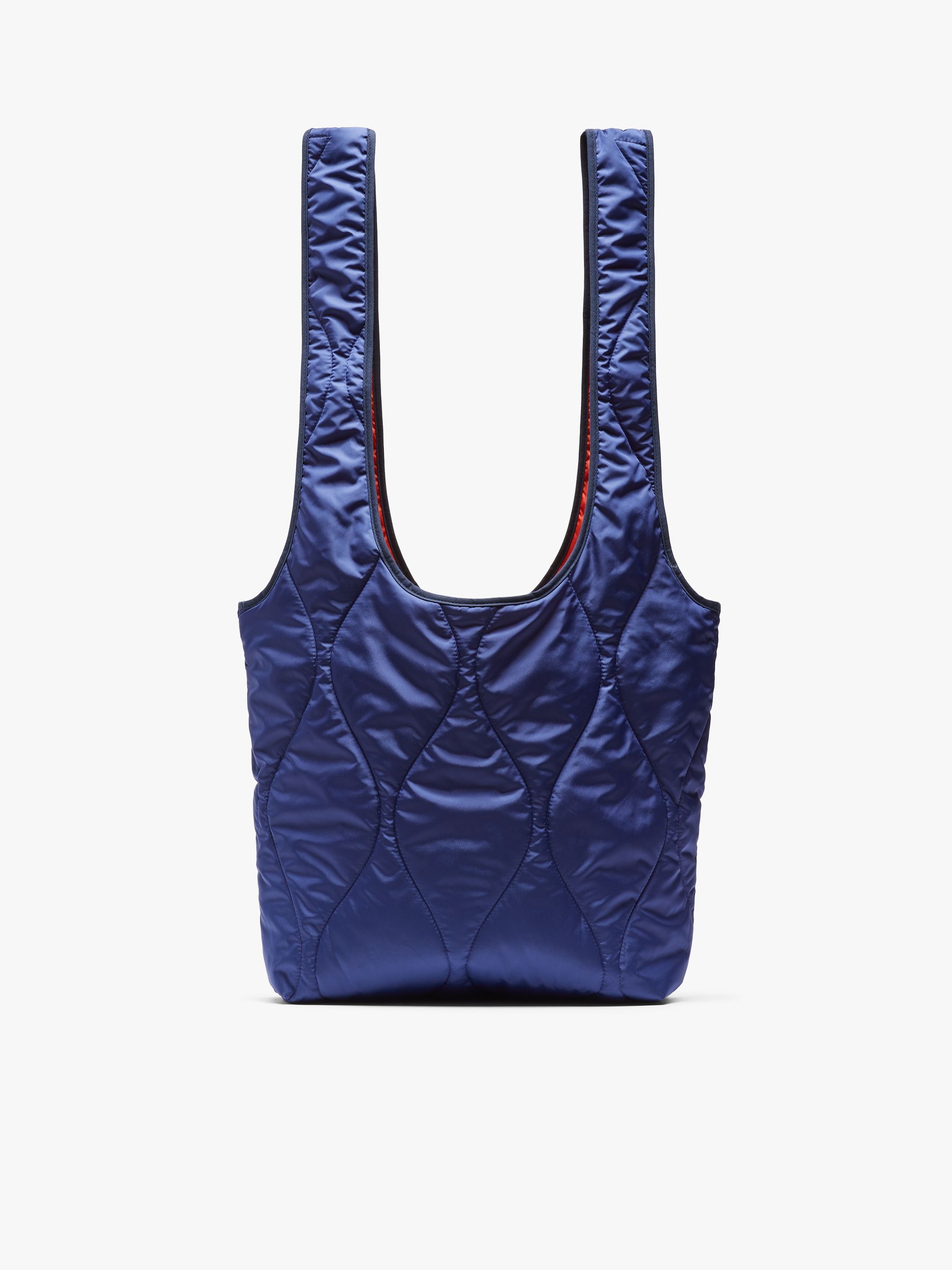 NAVY X ORANGE QUILTED NYLON MARKET BAG | ACC-BA01 - 3