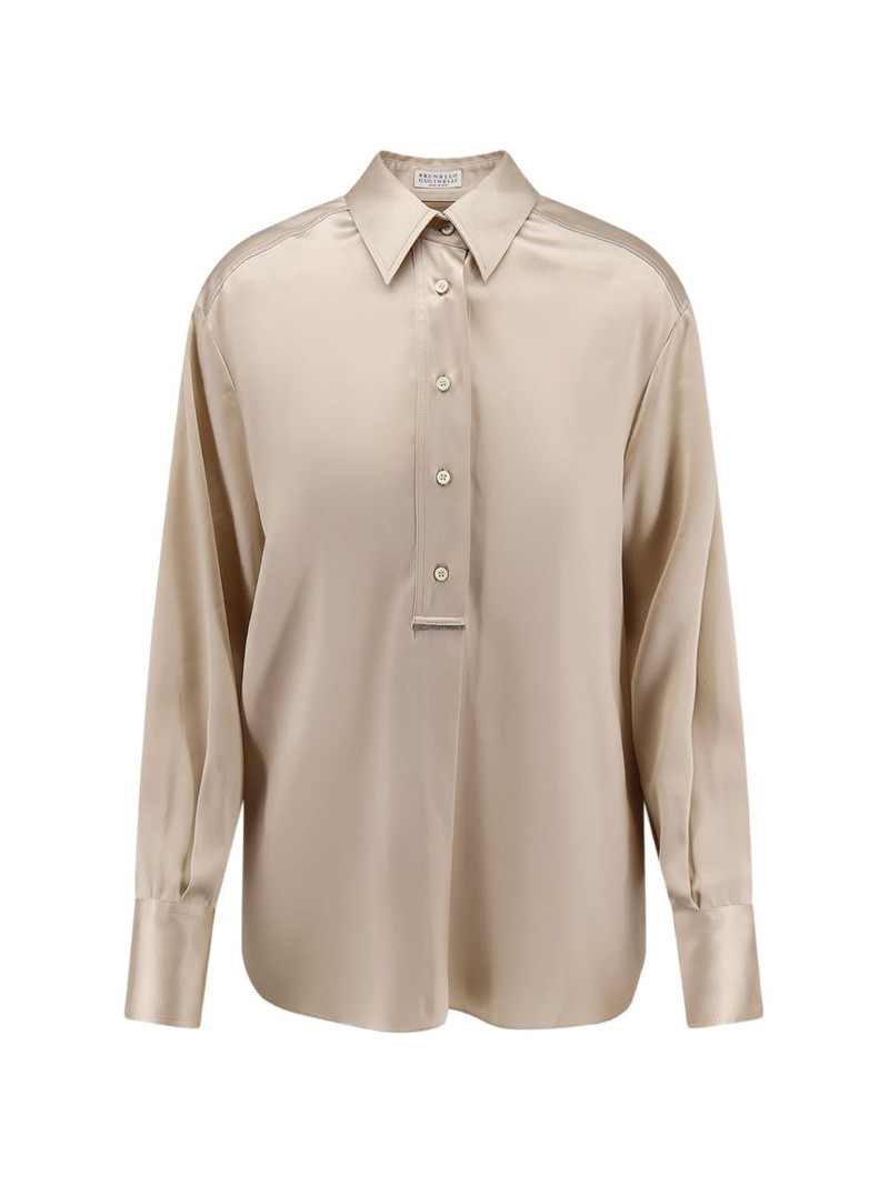 Monili-chain satin shirt 1