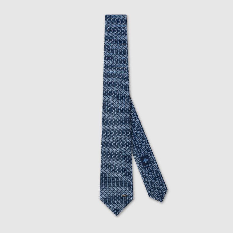 Horsebit silk jacquard tie 1
