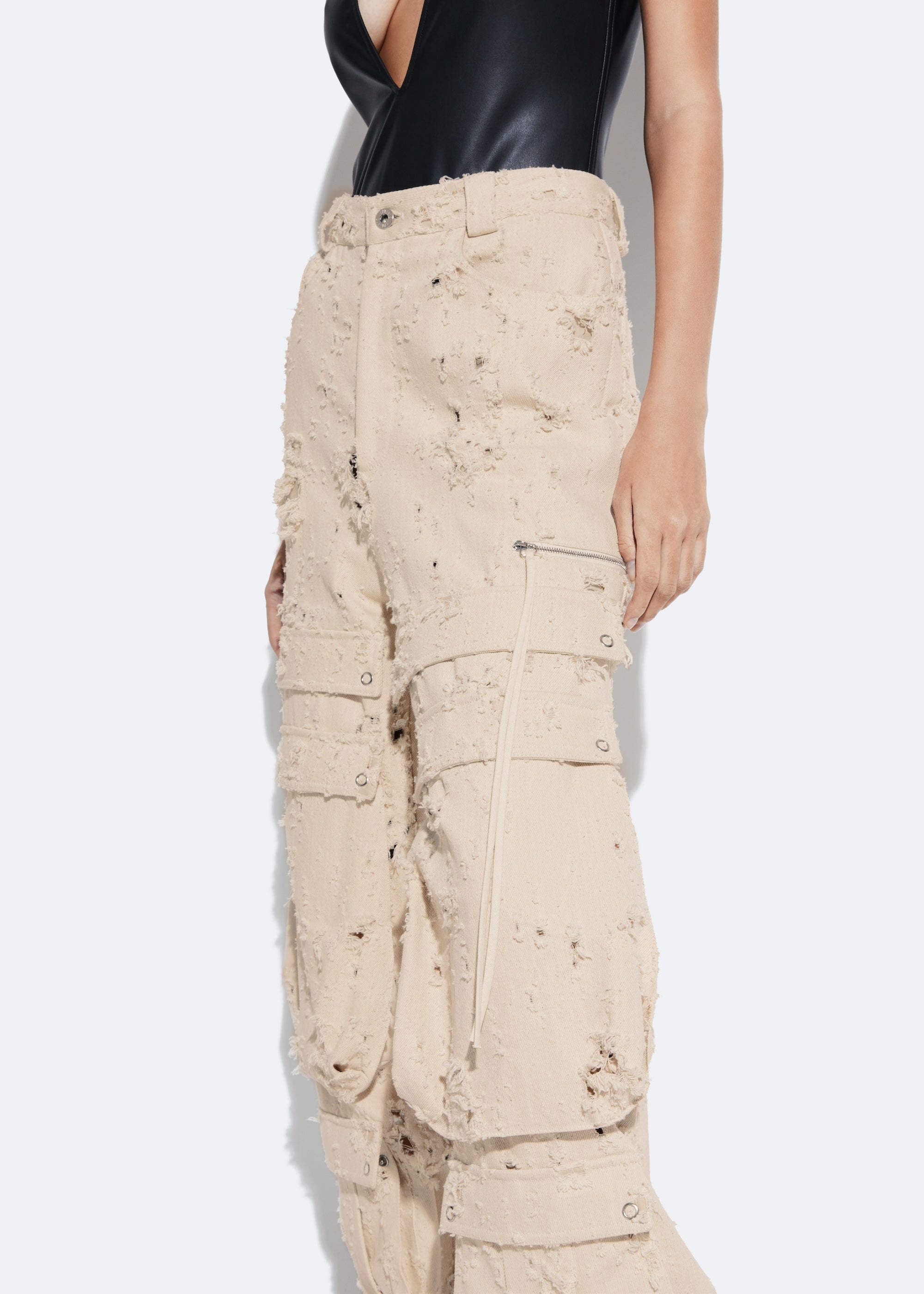 Distressed Denim Ultra Cargo Jean - 3
