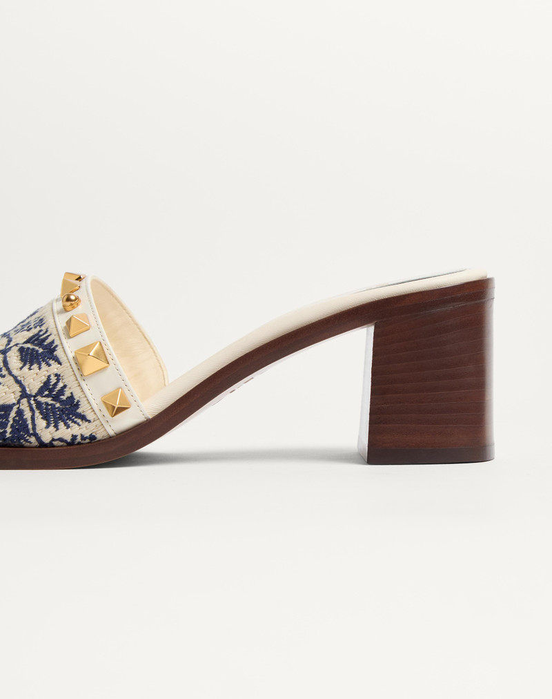 COUNTY SLIDE SANDAL IN CALFSKIN WITH GRAPE EMBROIDERY 60MM 7