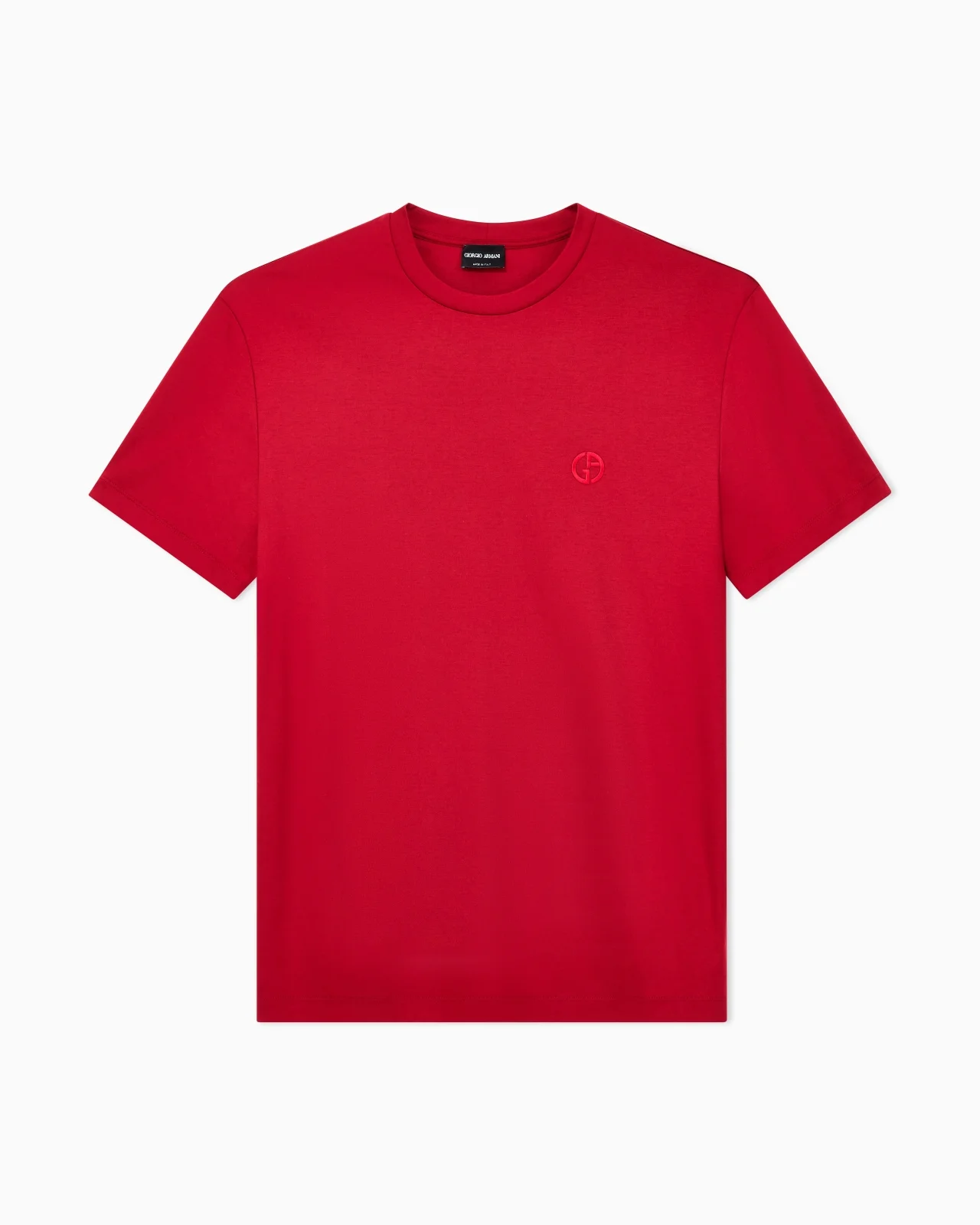 COTTON-INTERLOCK T-SHIRT WITH EMBROIDERED LOGO - 1