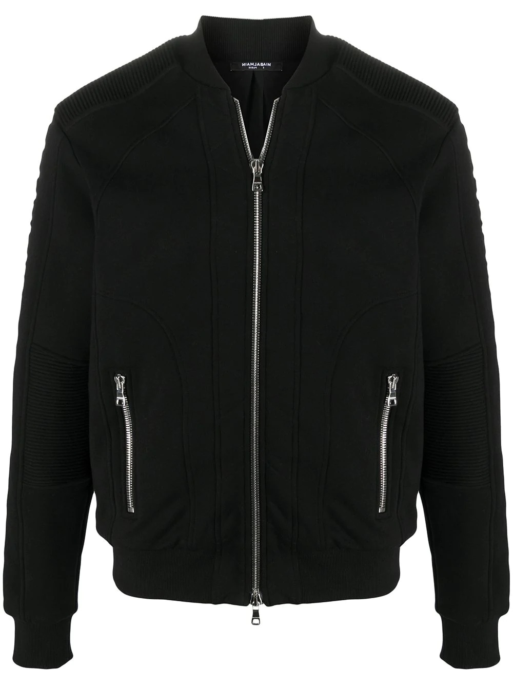 textured panel bomber jacket - 1