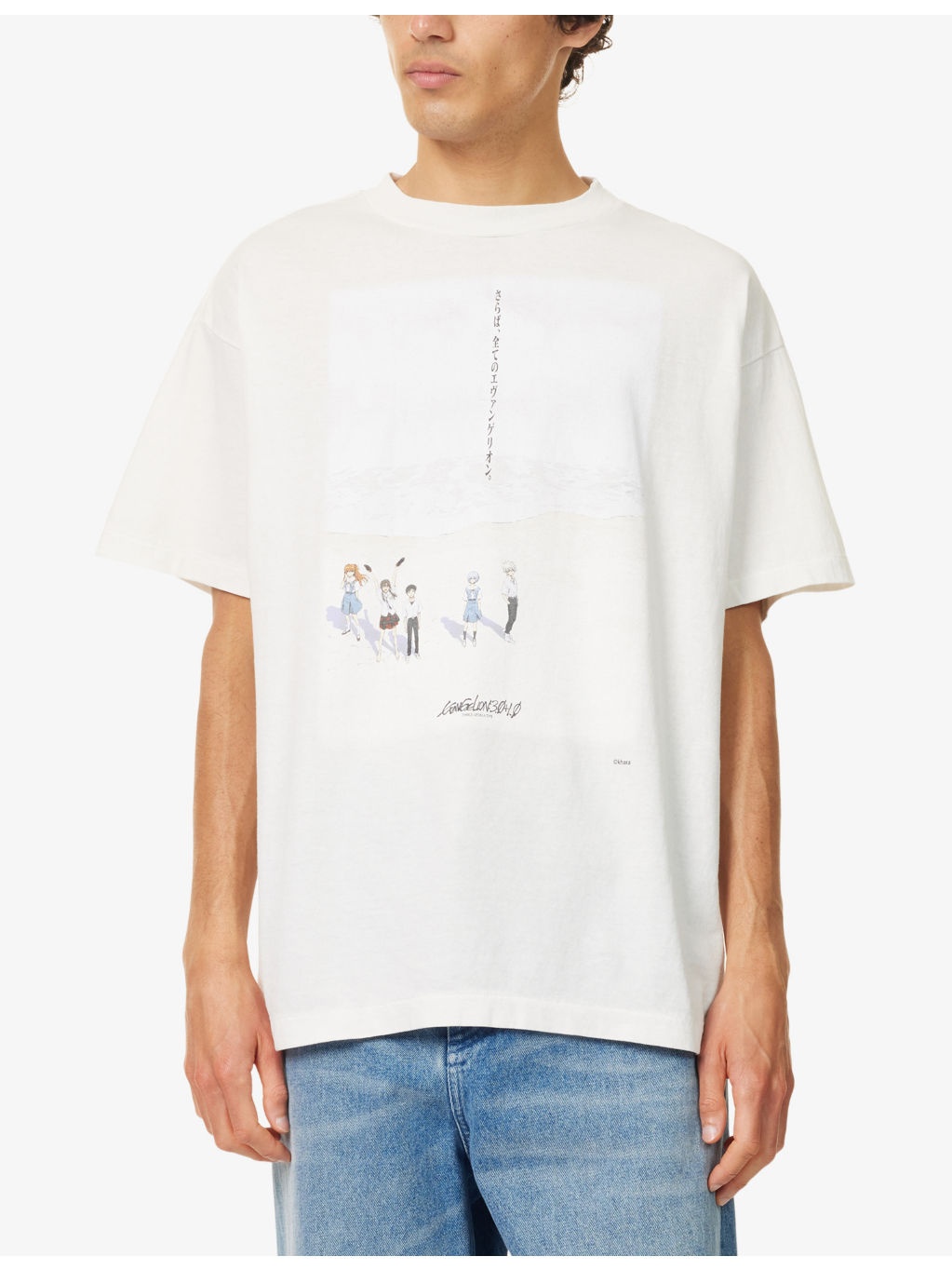 Evangelion Graphic-Print Crewneck Cotton T-Shirt - 3