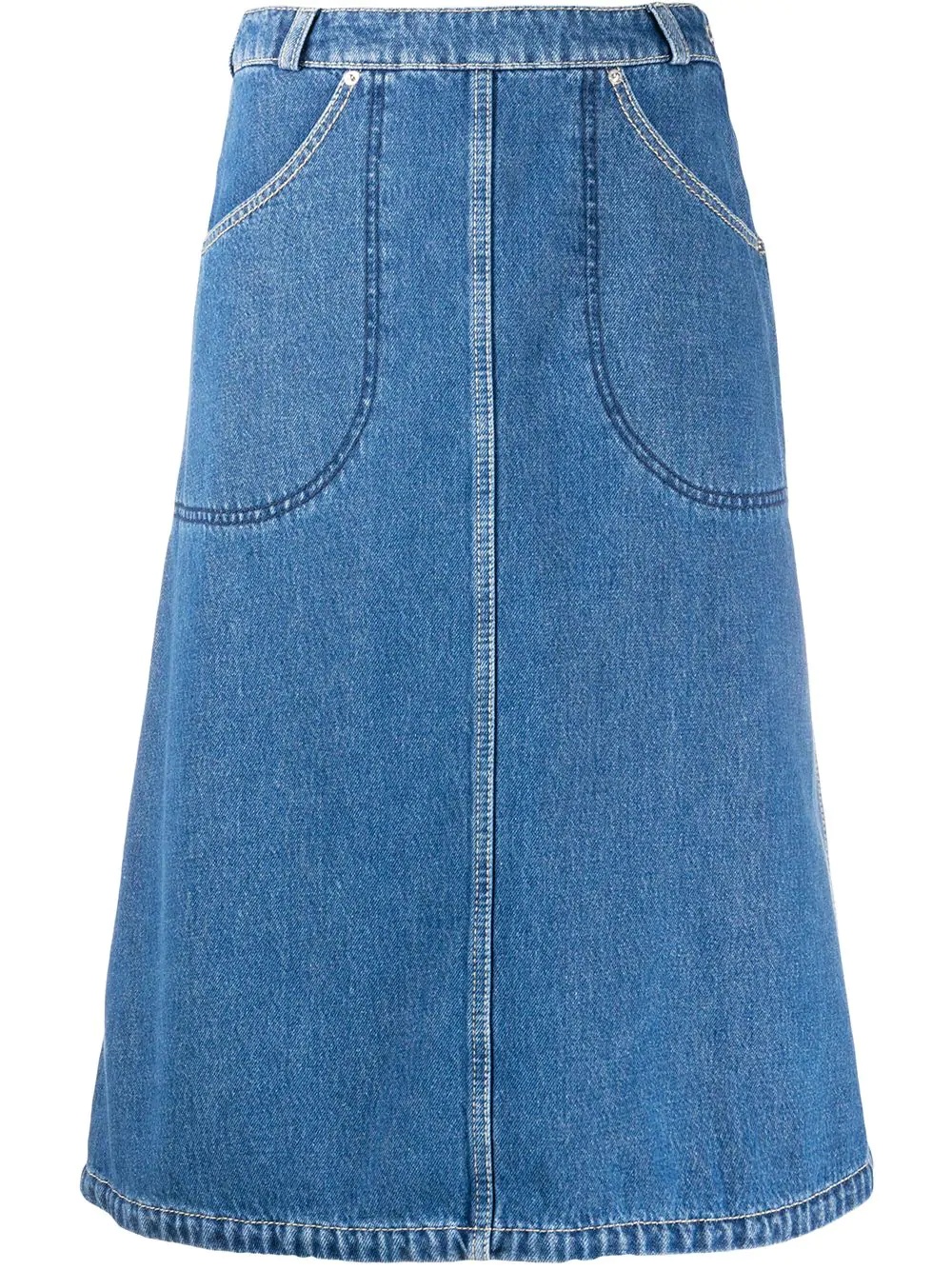 denim midi skirt - 1