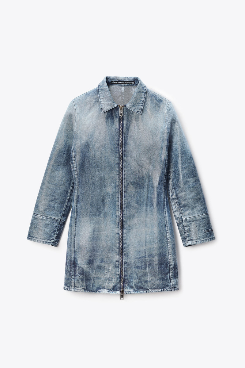 GLAZED DENIM LONG JACKET 1