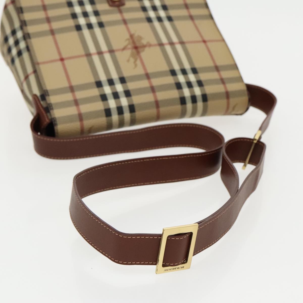 Burberry Nova Check Shoulder Bag Pvc Leather Beige - 7