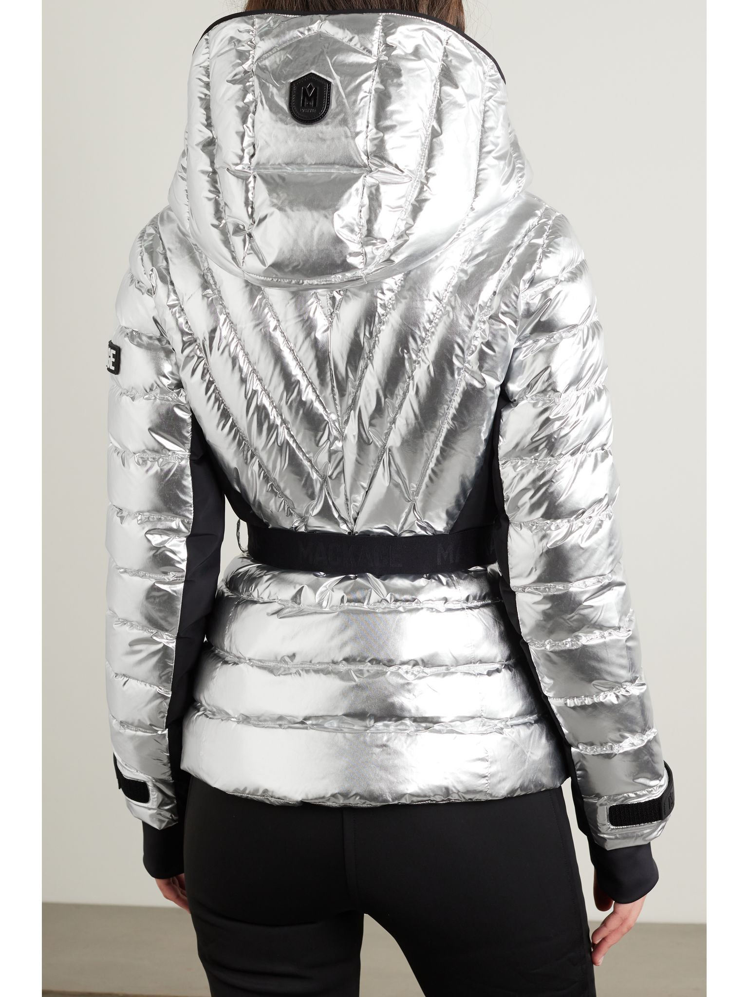 + NET SUSTAIN Elita metallic quilted down ski jacket Silver - 4