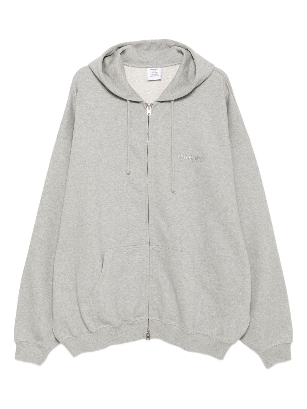 logo-embroidered zip-up hoodie - 1