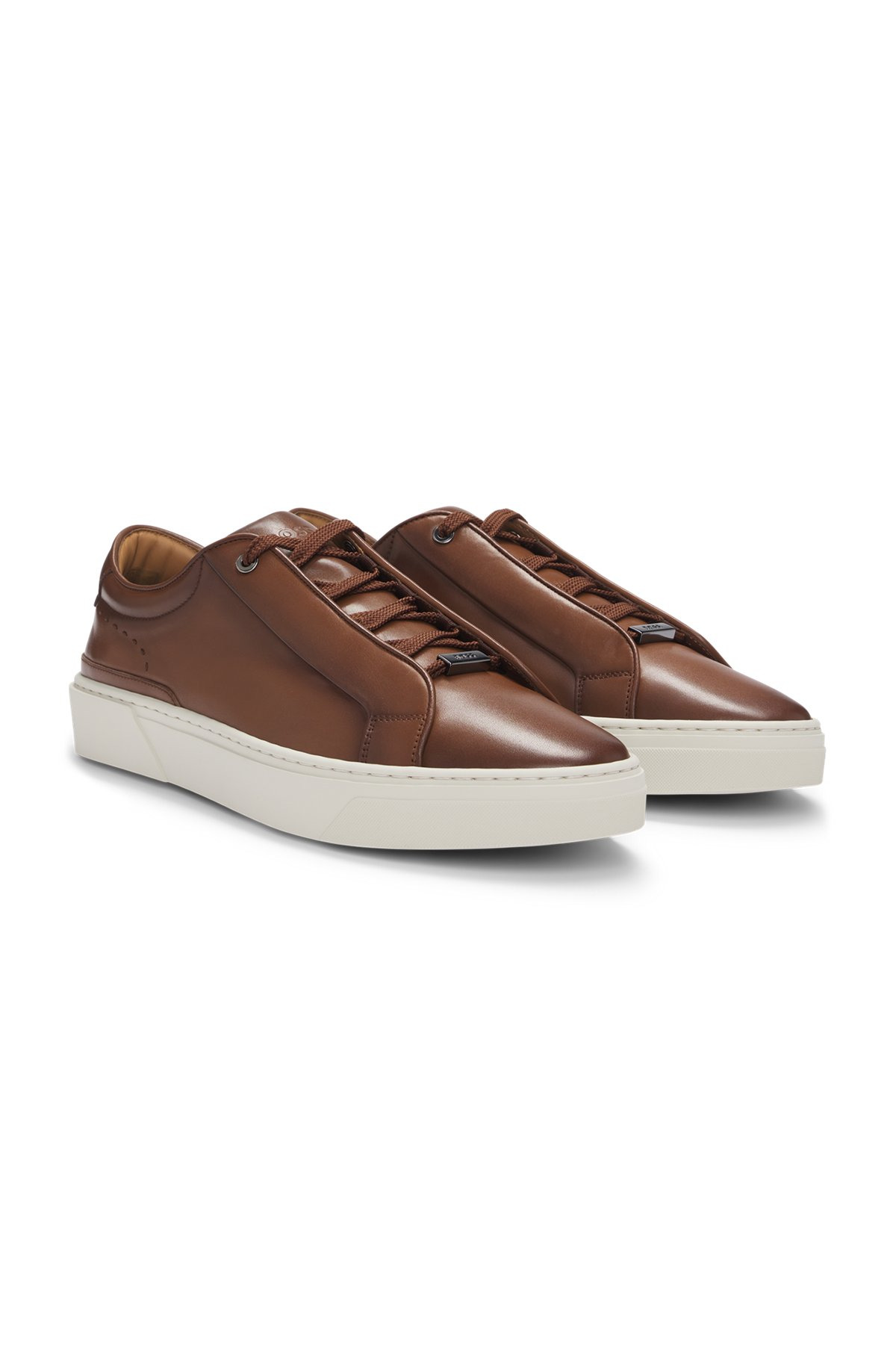 GARY LOW-TOP TRAINERS IN BURNISHED LEATHER - 2