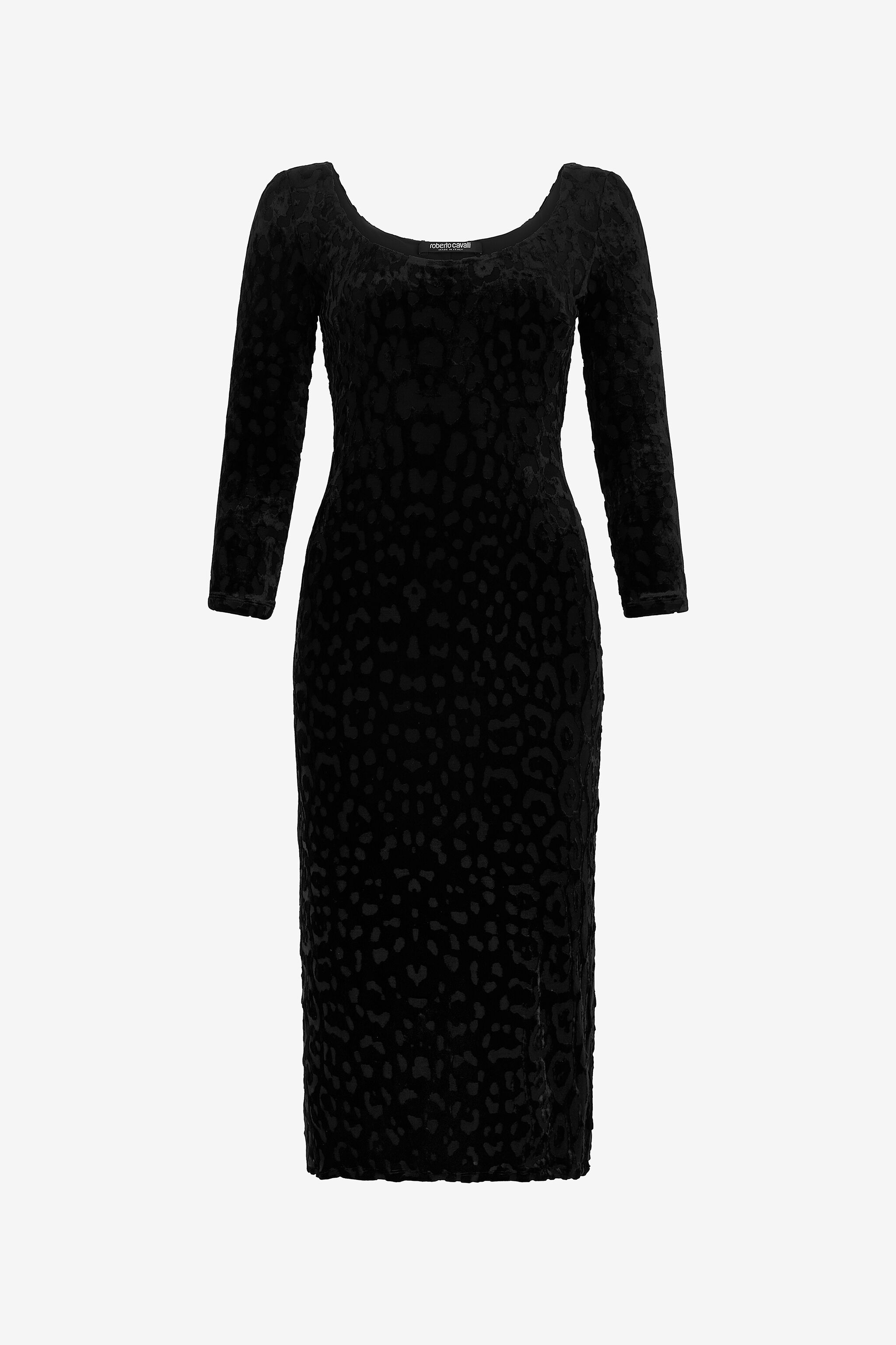 Black Sheath Dress With Jaguar Skin Pattern - 1