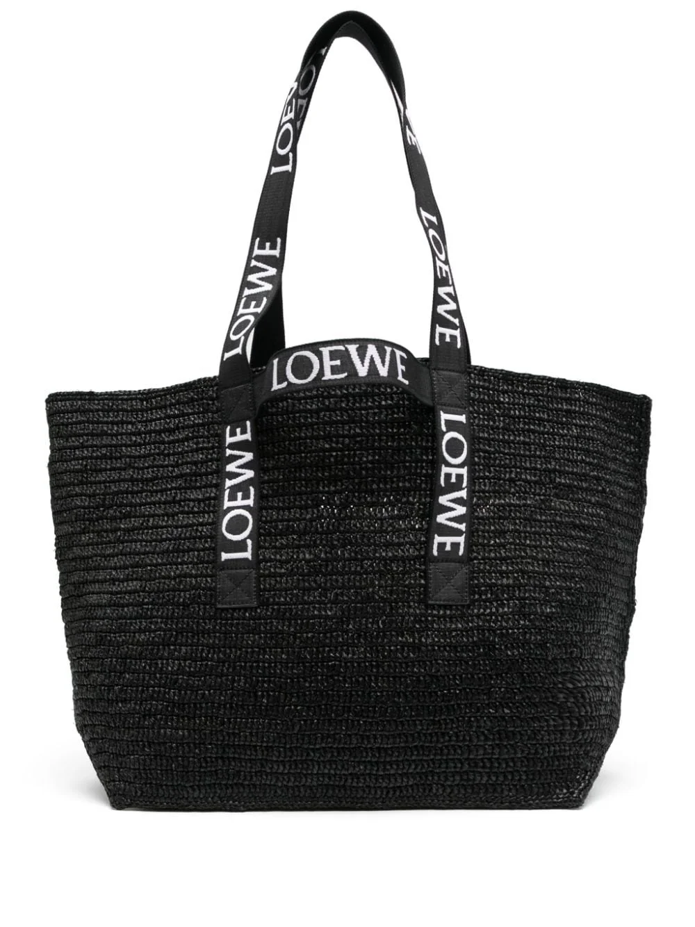 logo-embroidered woven tote bag - 1