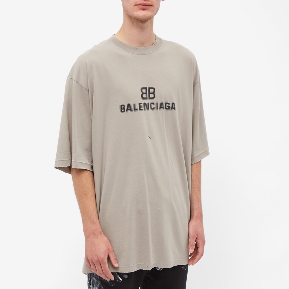 Balenciaga Oversized Pixelated Logo Tee - 5