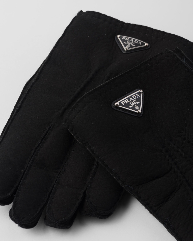 Suede sheepskin gloves 3