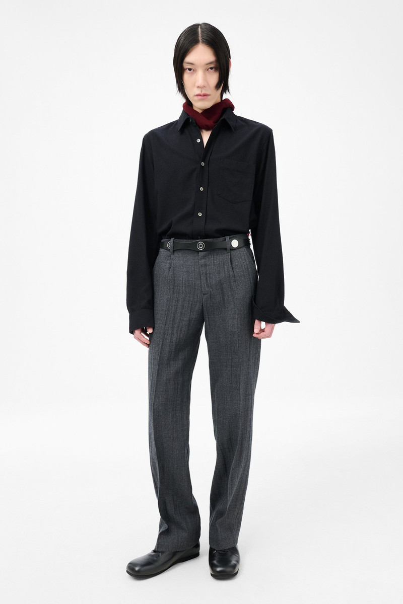 Our Legacy Slack Trouser Stone Grey Plisse Wool outlook