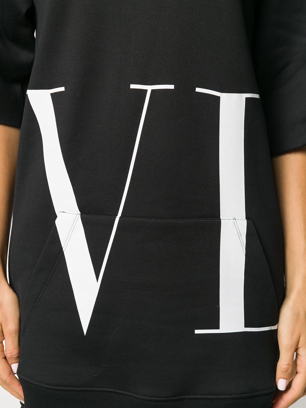 VLTN lace-trimmed sweatshirt dress - 5