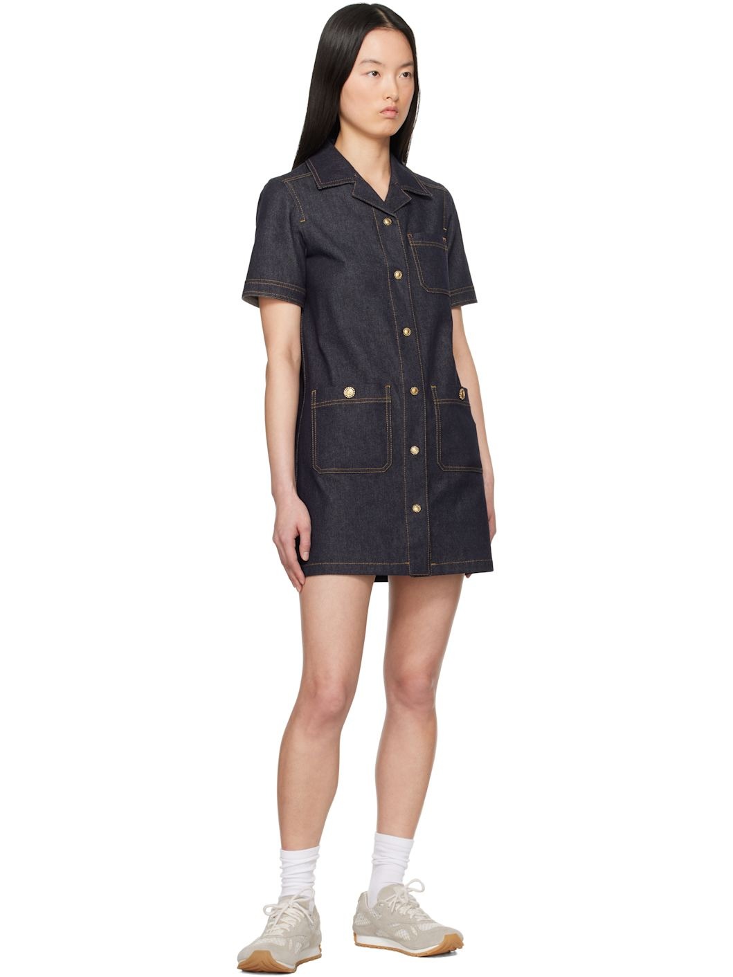Blue Denim Shirt Minidress - 5
