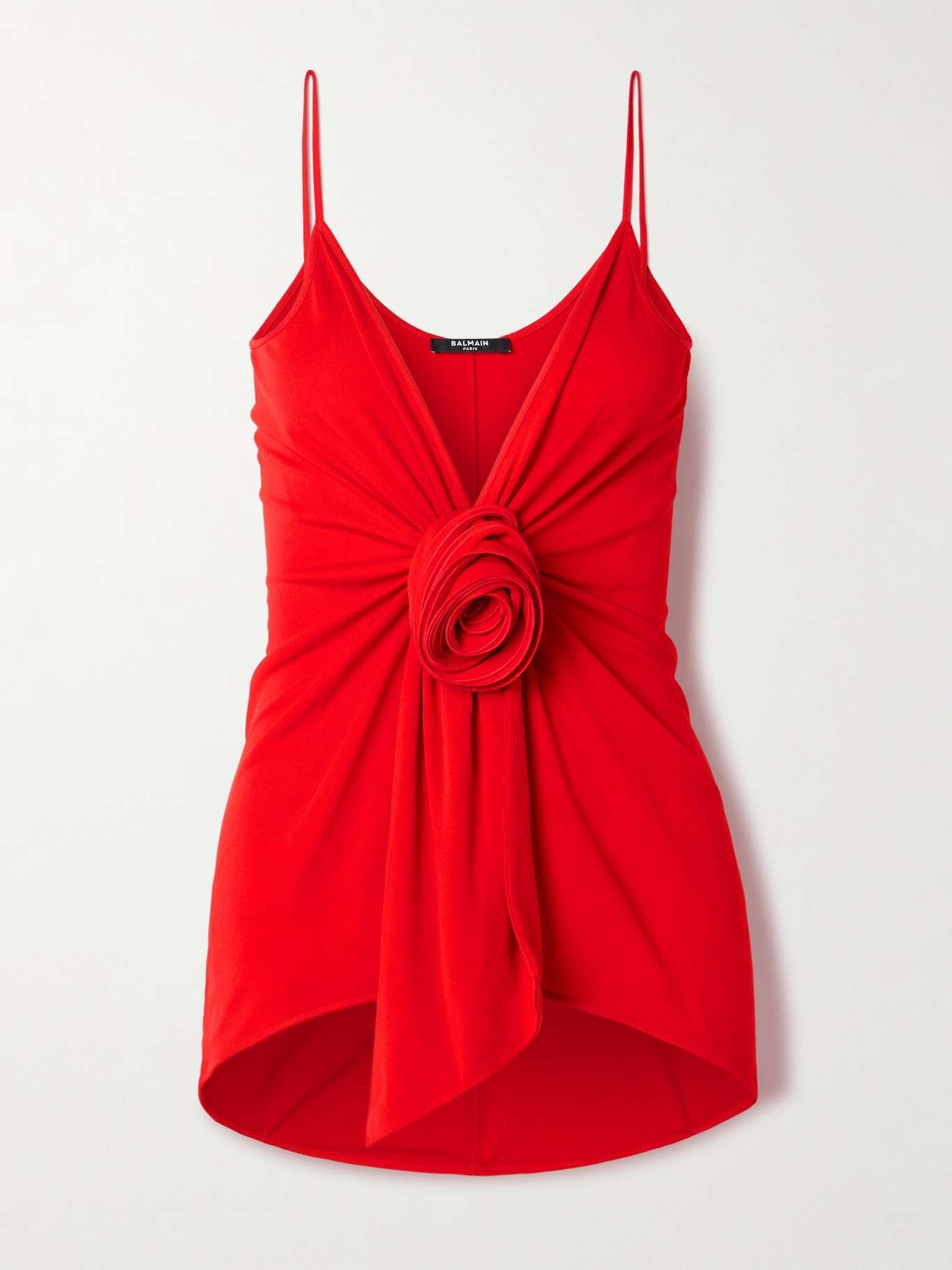 Appliquéd draped crepe camisole - 1