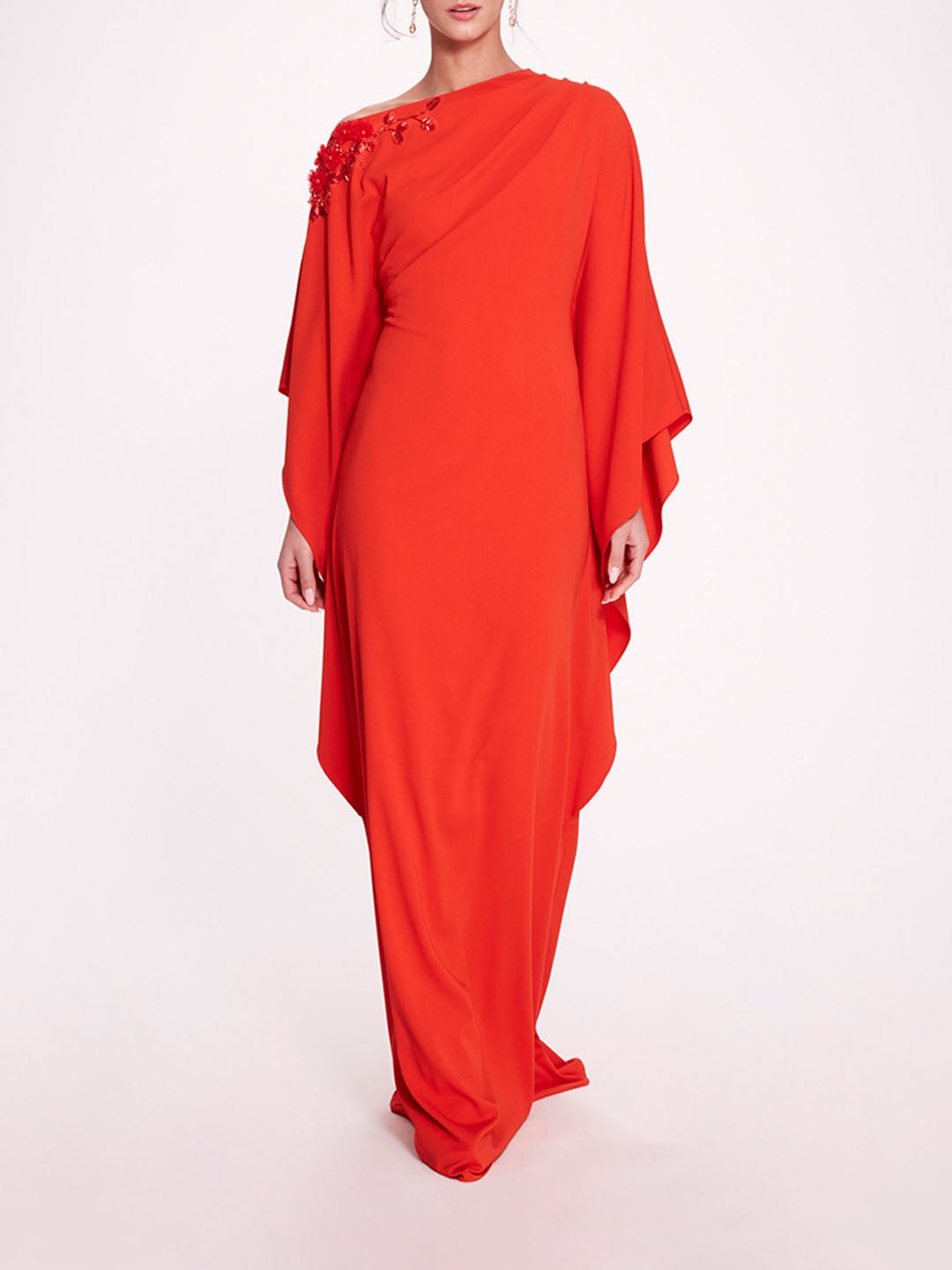 EMBROIDERED DRAPED KAFTAN - 1