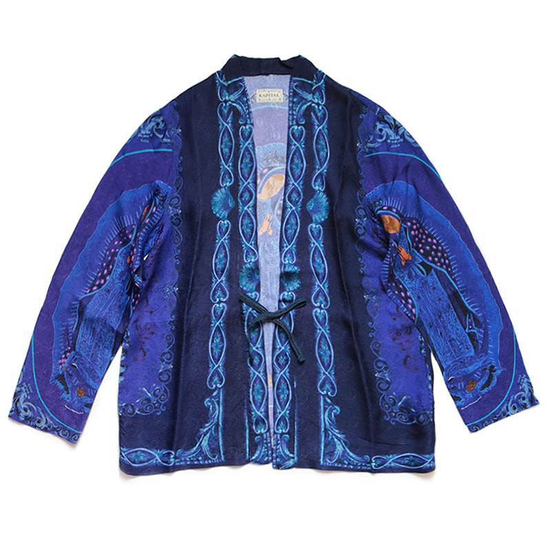 RAYON VIRGIN MARY KIMONO SHIRT - PURPLE 1