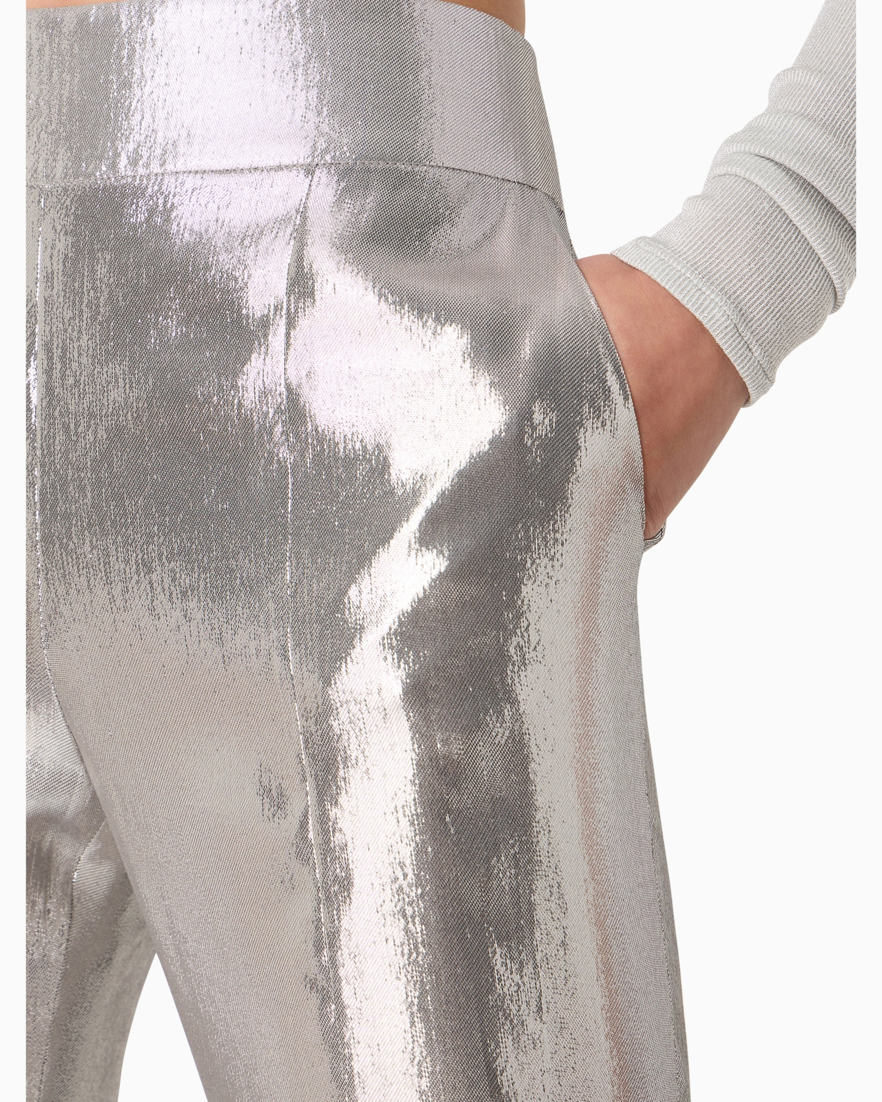 Silk and Lurex-blend trousers - 5