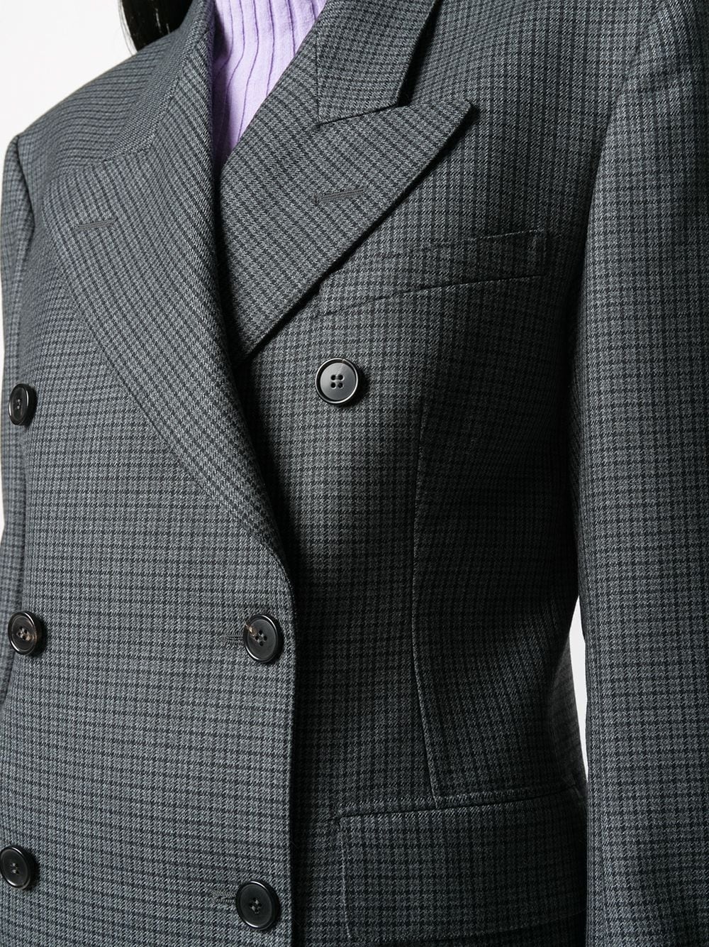 checked double-breasted blazer - 5