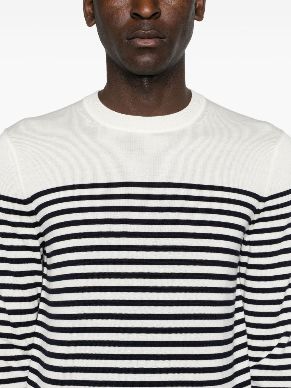 striped wool blend jumper - 5