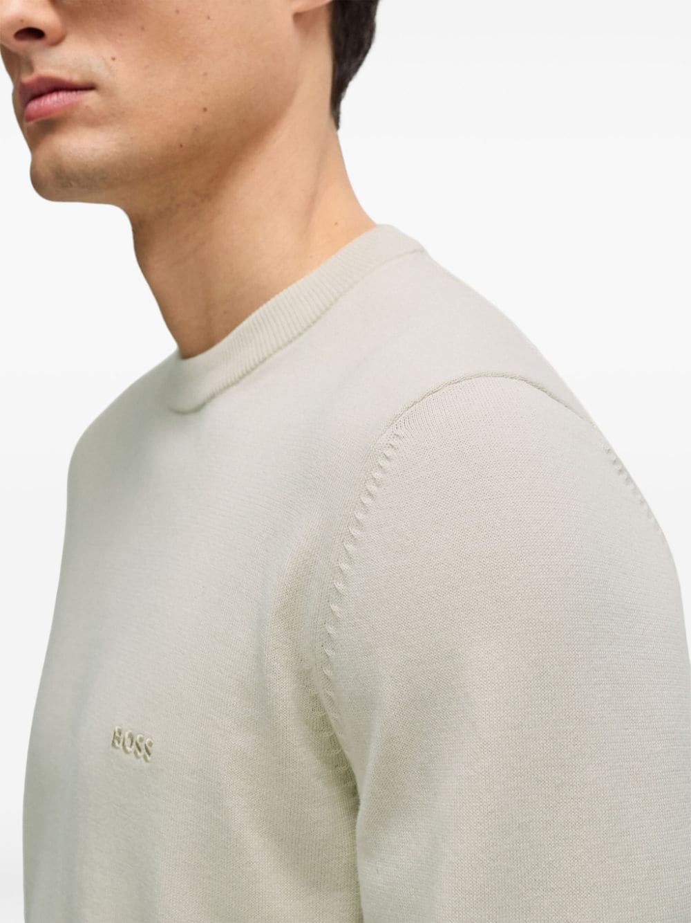 logo-embroidered cotton jumper - 5