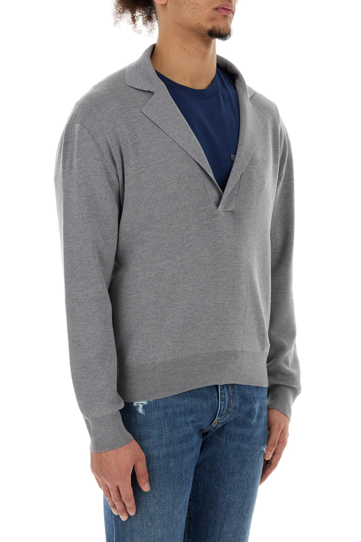 Grey wool blend sweater - 3