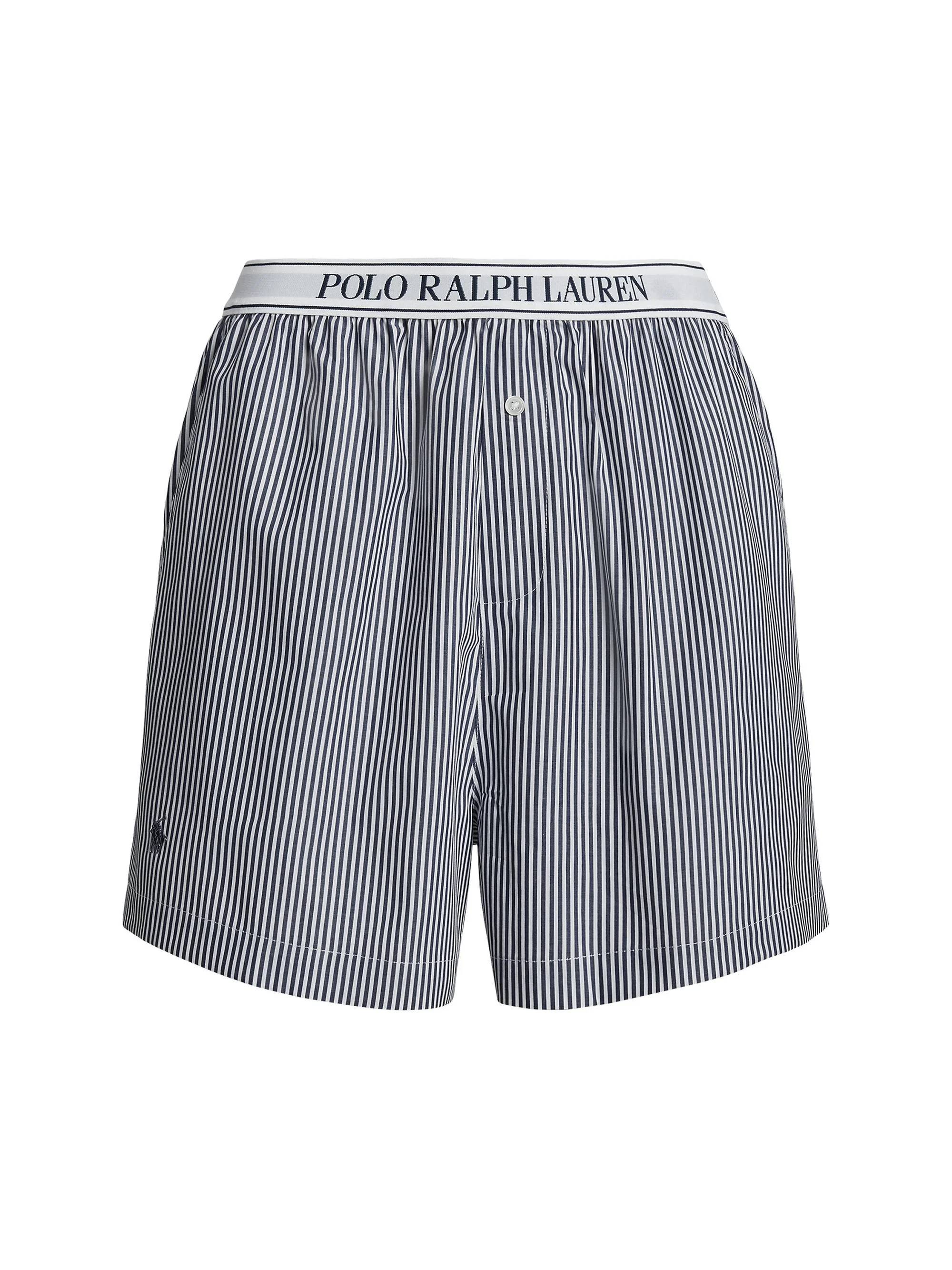 Women's Striped Boxer Shorts - White Cloud Beacon Blue - 1