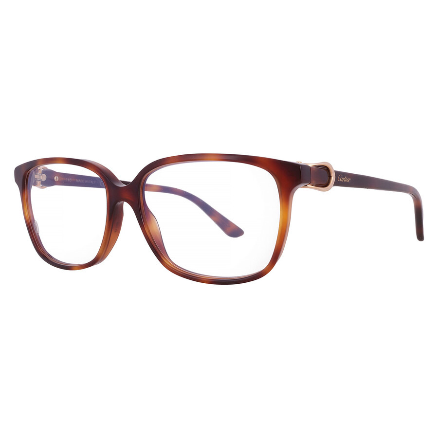 Cartier C Decor Demo Rectangular Ladies Eyeglasses CT0187O 006 55 - 2