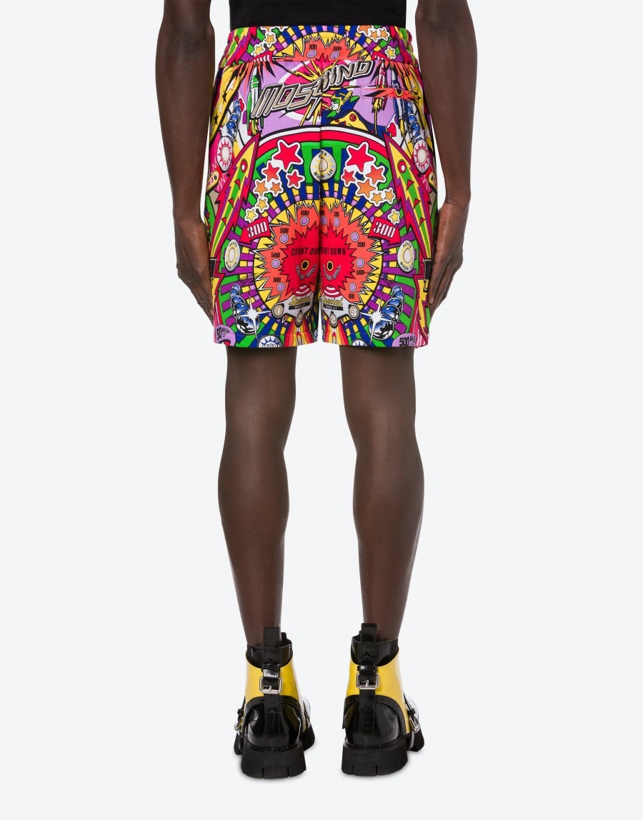 PINBALL PRINT FLEECE BERMUDA SHORTS - 3