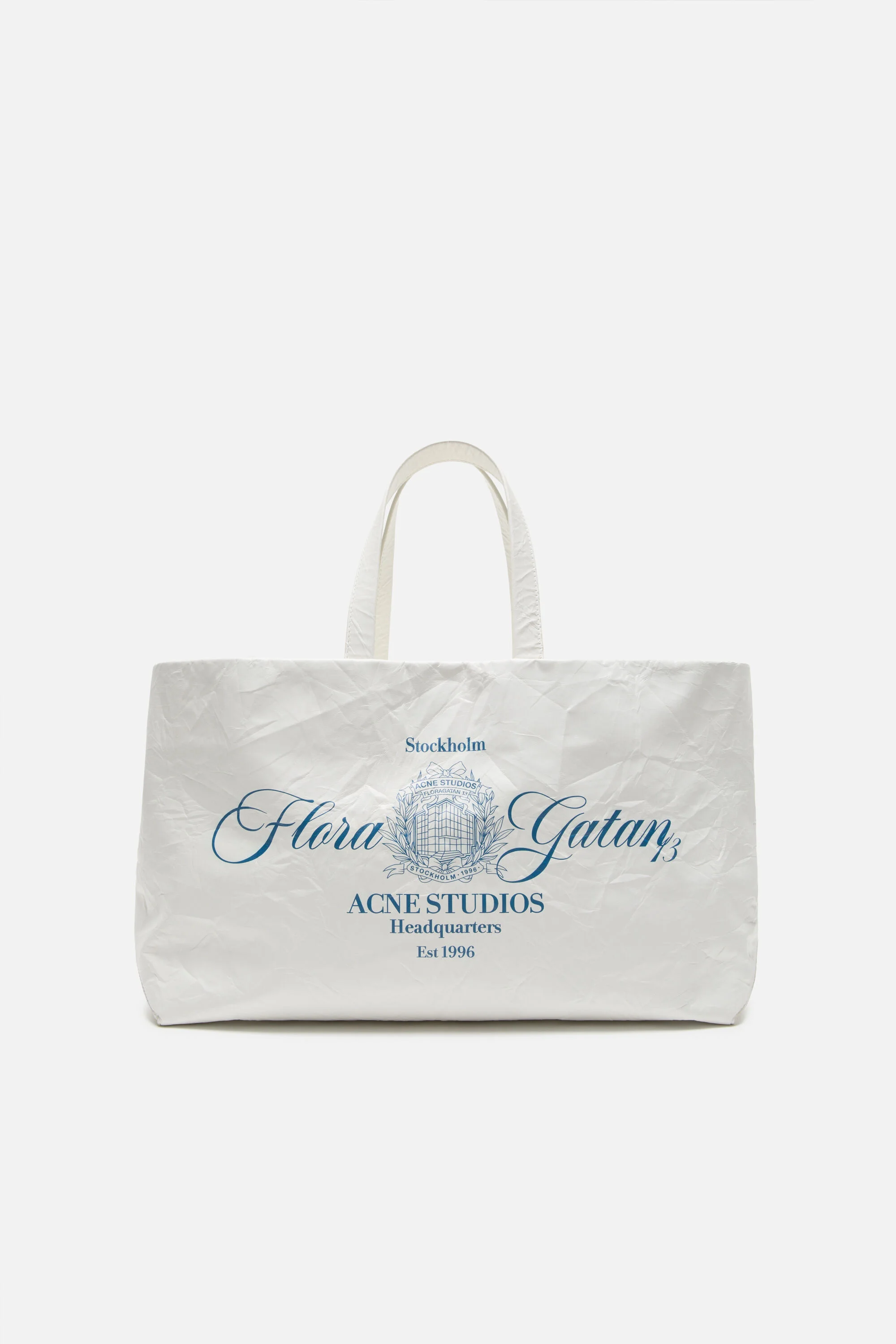 Leather tote with logo - White - 1