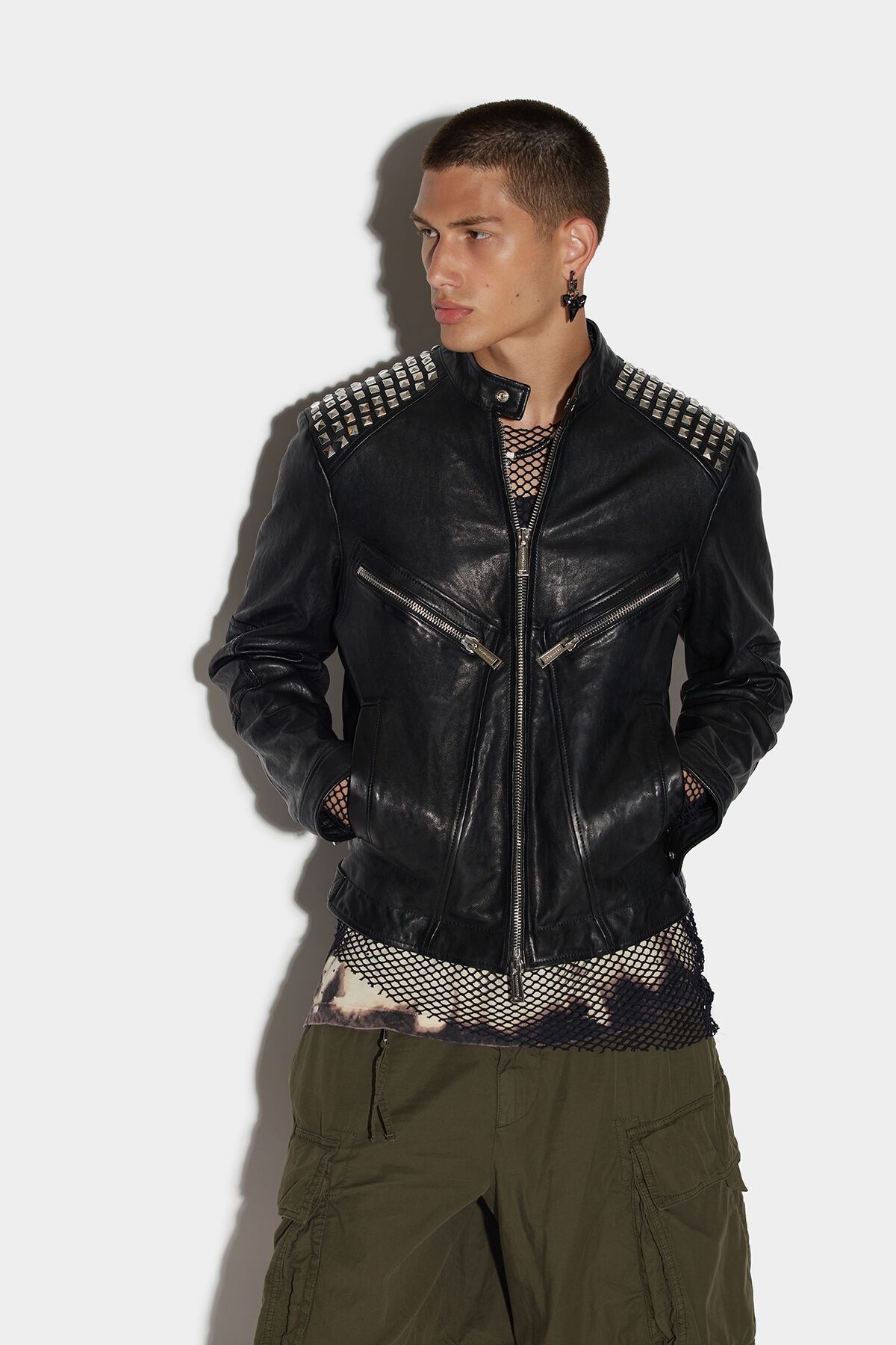 LEATHER MULTIZIP BIKER JACKET - 3